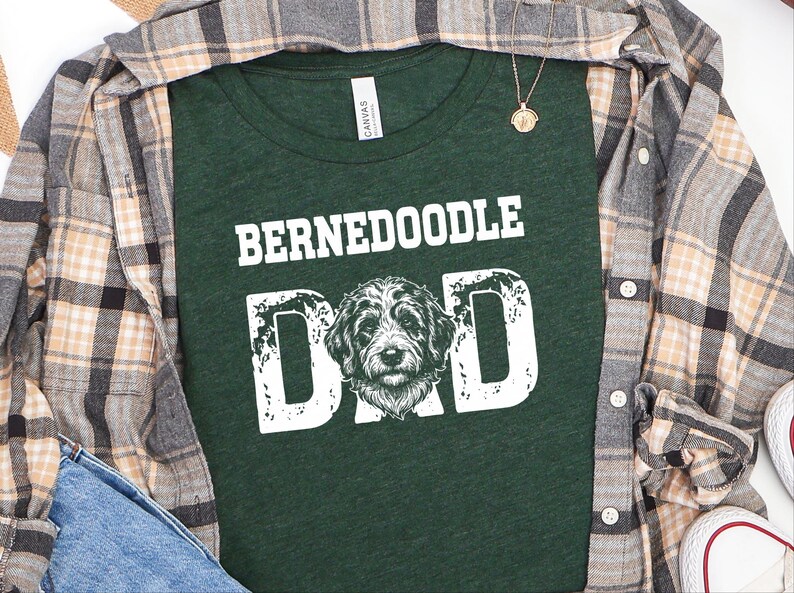 Bernedoodle Dad Dog Graphic Tee, Funny Doodle Lover Gift for Him, New Pet Owner Present, Best Dog Dad Fathers Day Animal Lover T-shirt image 6