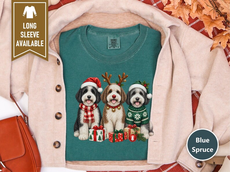 Sheepadoodle Christmas Sweatshirt, Christmas Pet Shirt, Sheepadoodle Gift, Christmas Dogs Shirt, Dog Lover Christmas Gift, Puppy Sweatshirt image 4