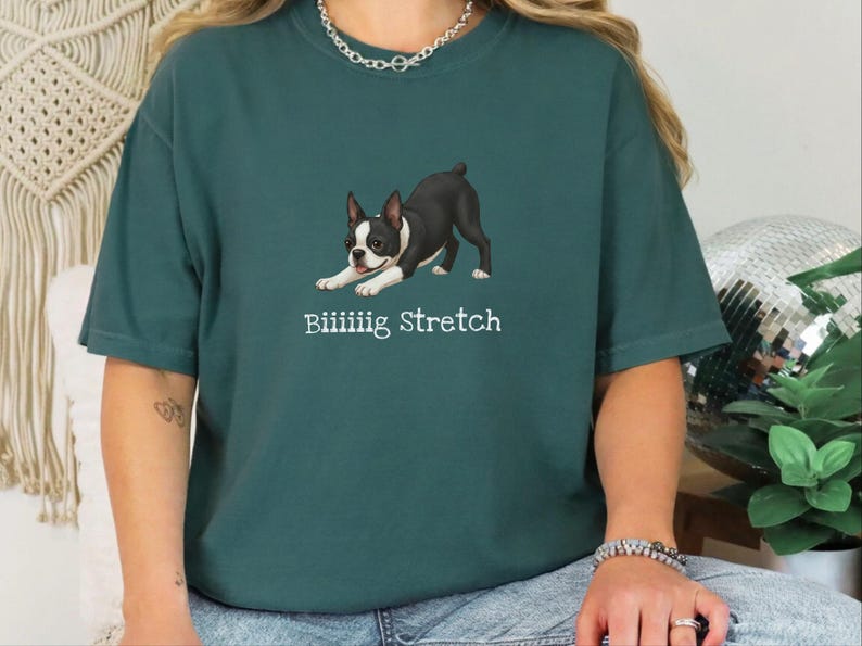 Comfort Colors Energetic Dog Biiiiig Stretch Boston Terrier Shirt, Funny Dog Lover Pet Owners Gift, Playful Boston Terrier Mom Tee image 1
