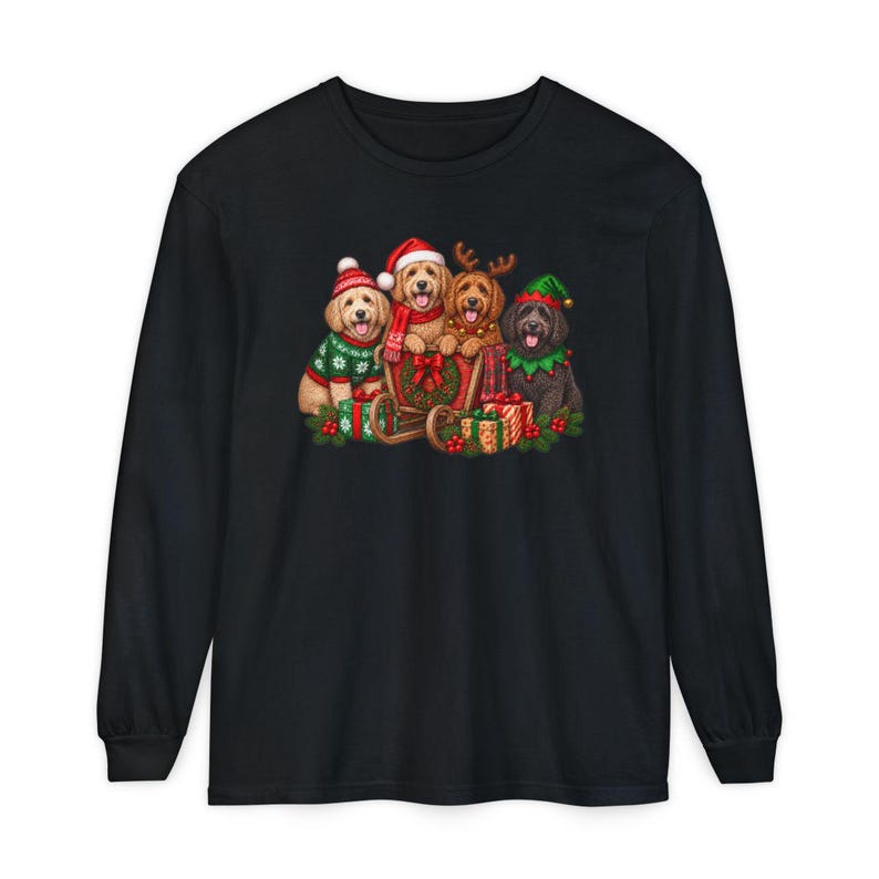 Goldendoodle Christmas Shirt, Holiday Dog Lover Gift, Festive Puppy Sweatshirt, Winter Doodle Tee afbeelding 13