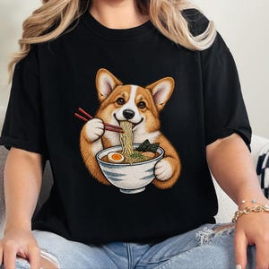 Corgi Shirt, Corgi Lover Gift, Ramen Lover T Shirt, Japanese Food Tee, Corgi Mom Shirt, Dog Humor Shirt image 2
