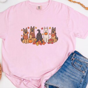 Fall German Shepherd Shirt, German Shepherd Mom Gift, Autumn Dog Lover Tee, Gsd Sweatshirt, Pumpkin Season Hoodie image 3