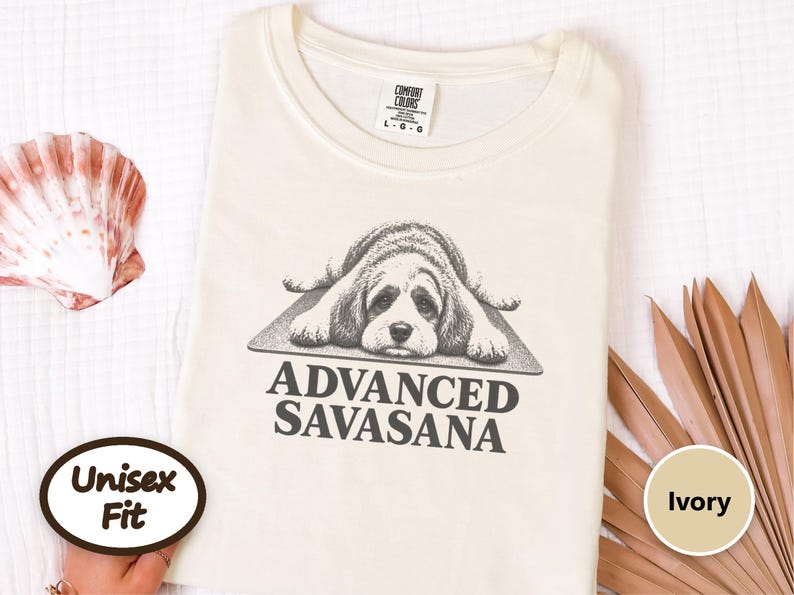 Cavapoo Shirt, Funny Dog Yoga Gift, Advanced Savasana Tee, Yogi Puppy Lover Present, Dog Mom Fitness Clothing image 7