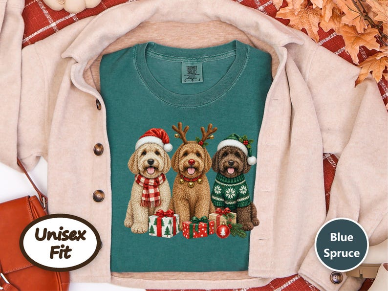 Labradoodle Christmas Sweatshirt, Holiday Dog Crewneck, Christmas Pet Shirt, Labradoodle Mom Gift, Festive Dog Lover Tee image 10