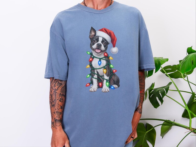 Boston Terrier Christmas Shirt, Boston Terrier Mom Gift, Holiday Dog Shirt, Christmas Puppy Sweatshirt, Dog Owner Gift, Dog Christmas Tee image 9
