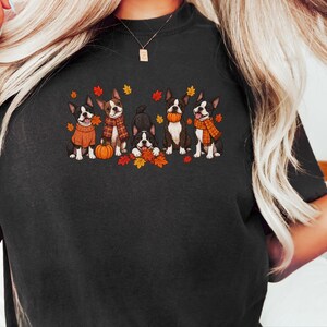 Boston Terrier Fall Shirt, Dog Lover Gift, Cozy Autumn Tee, Cute Puppy Shirt, Boston Terrier Owner Gift, Fall Dog Sweatshirt image 4