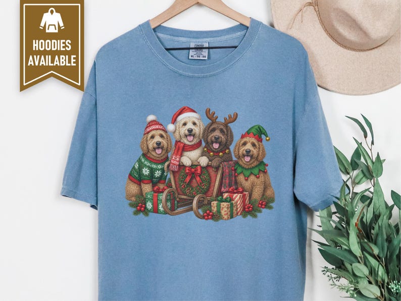 Christmas Labradoodle Shirt, Labradoodle Christmas Gift, Santa Dog Tee, Dog Mom Christmas Shirt, Holiday Pet Shirt, Labradoodle Lover Gift image 8
