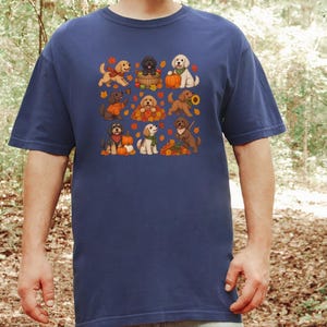 Cockapoo Fall Shirt, Pumpkin Dog Gift, Autumn Puppy Tee, Doodle Dog Lover Shirt, Fall Pet Owner Shirt image 4