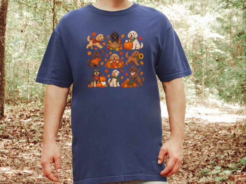 Cockapoo Fall Shirt, Pumpkin Dog Gift, Autumn Puppy Tee, Doodle Dog Lover Shirt, Fall Pet Owner Shirt image 4