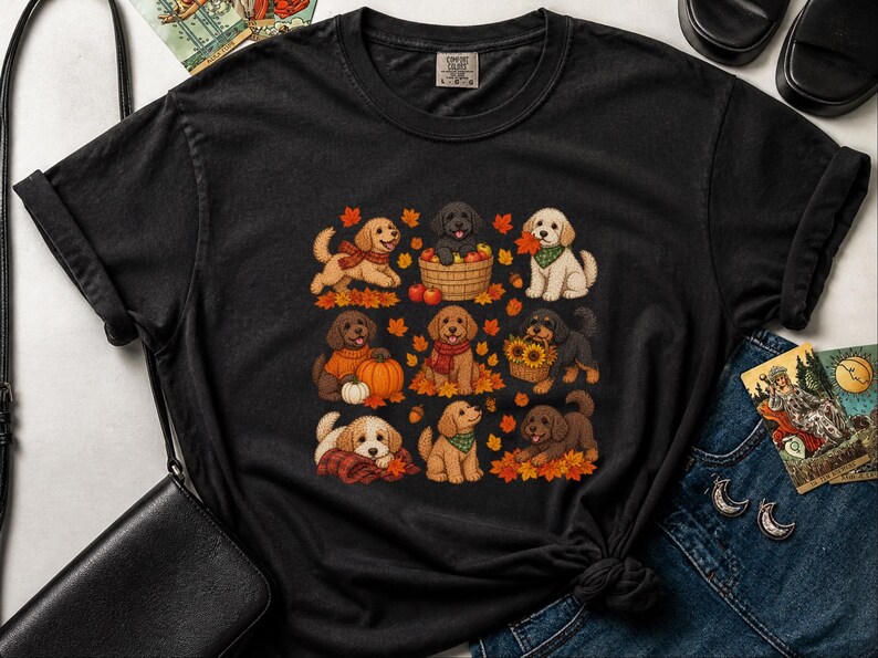 Cavapoo Mom Shirt, Cavapoo Lover Gift, Autumn Dog Shirt, Fall Puppy Tee, Doodle Dog Owner Gift, Thanksgiving Dog Shirt image 7