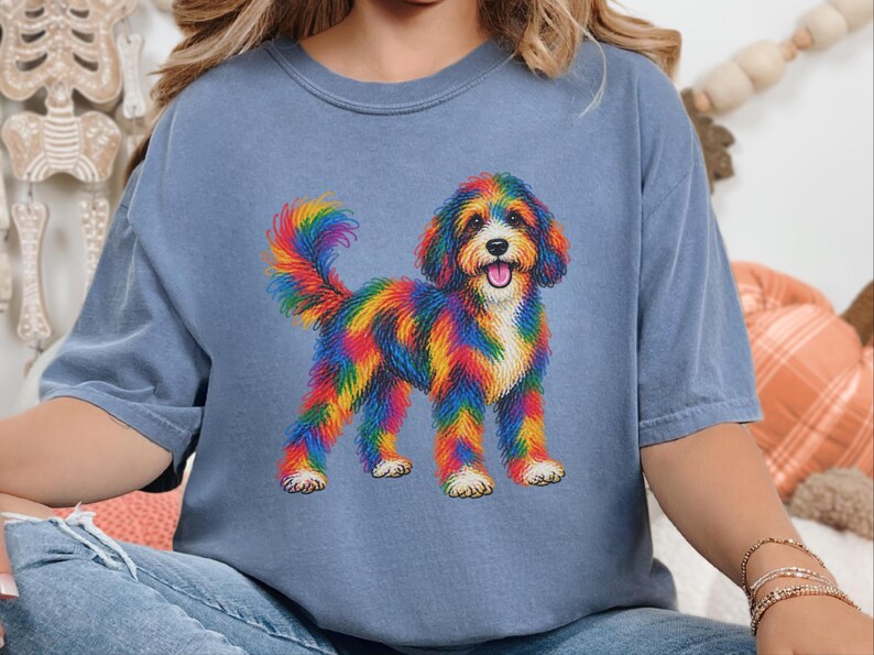 Bernedoodle-Shirt, Geschenkidee für Bernedoodle-Mama, Bunte Hunde-Motive, Doodle-Hunde-T-Shirt, Geschenkidee für Bernedoodle-Besitzer Bild 9