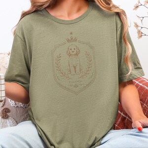 Cavapoo Owner Gift, Royal Dog Portrait Shirt, Vintage Pet Art Tee for Dog Mom and Dad, Custom Cavoodle Crest, Personalized Pet Print image 5