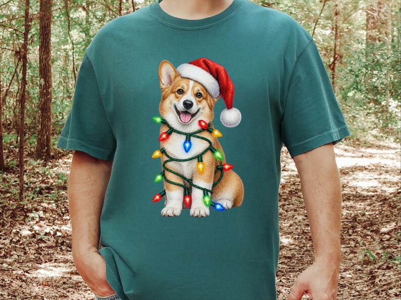 Kersttrui met Corgi-print, kerstshirt voor honden, kerstcadeau voor Corgi's, T-shirt voor hondenliefhebbers, cadeau voor Corgi-moeders afbeelding 4