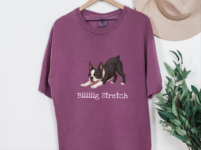 Comfort Colors Energetic Dog Biiiiig Stretch Boston Terrier Shirt, Funny Dog Lover Pet Owners Gift, Playful Boston Terrier Mom Tee image 5