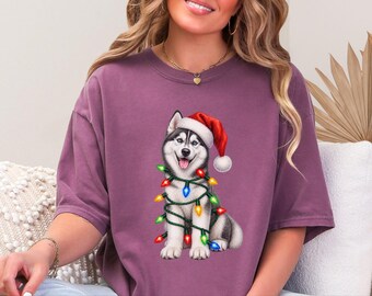 Husky Christmas Shirt, Husky Christmas Sweatshirt, Dog Christmas Gift, Holiday Dog Owner Gift, Siberian Husky Lover Tee