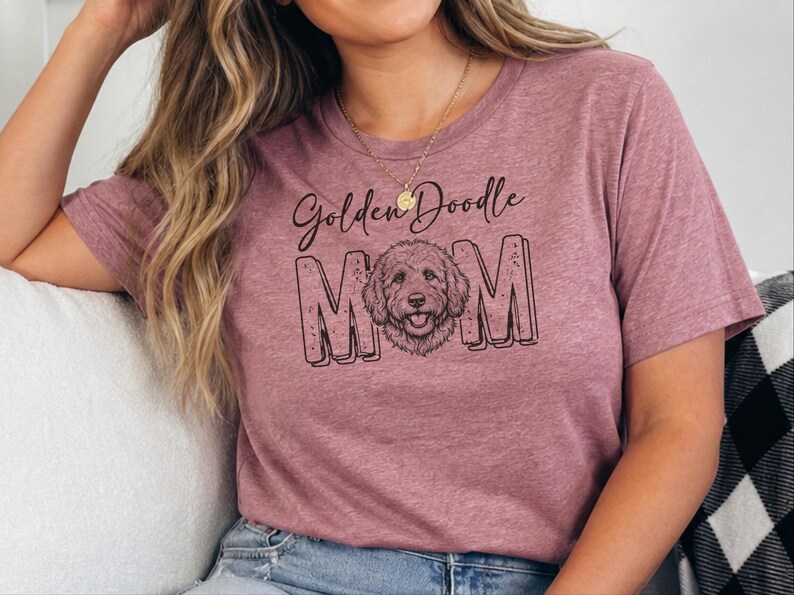 Golden Doodle mamma-tröja, lockig hundmamma-tröja, Goldendoodle-älskare-tröja, hundägare-presenter för husdjursälskare, rolig unik hund-t-shirt för kvinnor bild 2