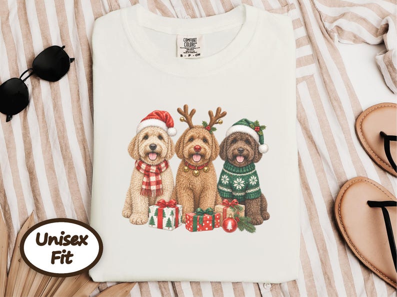 Labradoodle Christmas Sweatshirt, Holiday Dog Crewneck, Christmas Pet Shirt, Labradoodle Mom Gift, Festive Dog Lover Tee image 6