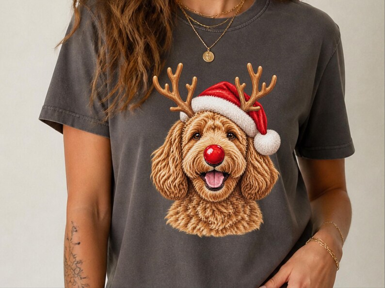 Labradoodle Christmas Shirt, Holiday Dog Sweater, Labradoodle Mom Gift, Christmas Pet Shirt, Doodle Dad Gift Bild 4