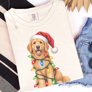 Camiseta navideña de Golden Retriever, regalo navideño para amantes de los perros, sudadera festiva para cachorros, regalo navideño para perros, camiseta de Retriever imagen 6