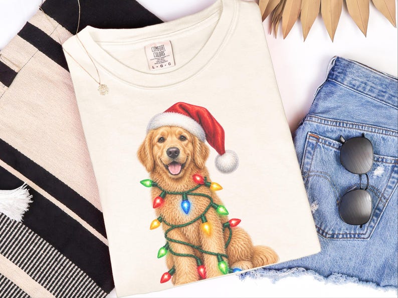 Camiseta navideña de Golden Retriever, regalo navideño para amantes de los perros, sudadera festiva para cachorros, regalo navideño para perros, camiseta de Retriever imagen 6