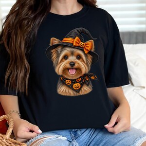 Yorkie Halloween Shirt, Yorkie Mom Gift, Witch Dog Shirt, Halloween Dog Shirt, Yorkie Lover Gift, Fall Dog Sweatshirt image 7