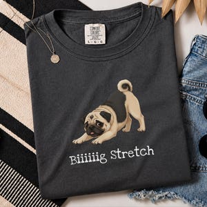 Comfort Colors Funny Pug Tee Biiiiig Stretch, Kawaii Dog Shirt, Fawn Pug Owner Gift, Pet Parent Present, Gifts for Dog Moms and Dads image 2