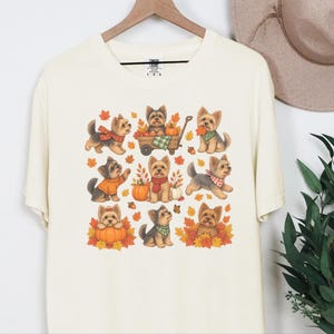 Yorkie Mom Shirt, Fall Dog Lover Gift, Cute Yorkie Shirt, Autumn Dog Shirt, Yorkie Owner Gift image 5