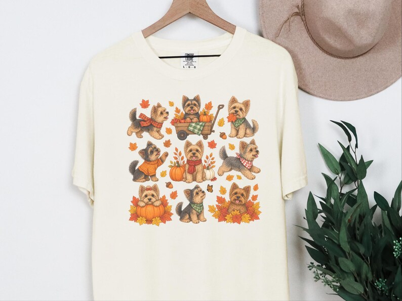 Yorkie Mom Shirt, Fall Dog Lover Gift, Cute Yorkie Shirt, Autumn Dog Shirt, Yorkie Owner Gift image 5
