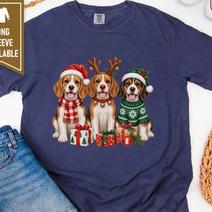 Christmas Beagle Shirt, Beagle Lover Gift, Holiday Dog Sweatshirt, Christmas Puppy Tee, Dog Mom Present image 5