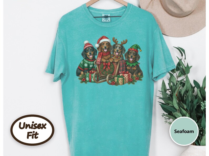 Christmas Dachshund Shirt, Wiener Dog Christmas Gift, Dachshund Dad Shirt, Sausage Dog Christmas Tee, Doxie Mom Sweatshirt image 6