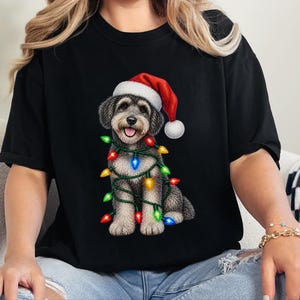 Schnoodle Christmas Shirt, Dog Lover Gift, Schnoodle Mom Sweatshirt, Christmas Dog Shirt, Holiday Puppy Tee image 1
