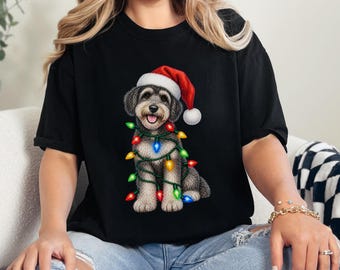 T-shirt de Noël Schnoodle, Cadeau pour amoureux des chiens, Sweat-shirt Maman Schnoodle, T-shirt de Noël pour chien, T-shirt chiot pour les fêtes