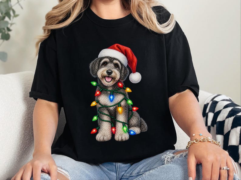Schnoodle Christmas Shirt, Dog Lover Gift, Schnoodle Mom Sweatshirt, Christmas Dog Shirt, Holiday Puppy Tee image 1