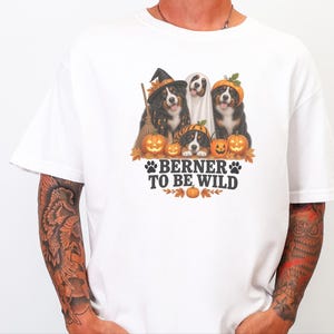 Bernese Dog Shirt, Berner Mom Gift, Halloween Dog Tee, Witch Dog Shirt, Spooky Season Shirt, Mountain Dog Gift image 1