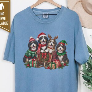 Christmas Bernedoodle Shirt, Festive Puppy Sweatshirt, Holiday Dog Lover Gift, Bernedoodle Christmas Gift, Winter Dog Shirt image 4