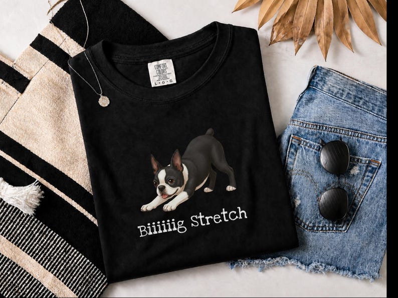 Comfort Colors Energetic Dog Biiiiig Stretch Boston Terrier Shirt, Funny Dog Lover Pet Owners Gift, Playful Boston Terrier Mom Tee image 9