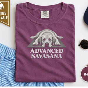 Labrador Shirt, Advanced Savasana Yoga Gift, Funny Fitness Tee, Meditation Lover Shirt, Lab Mom Gift, Yoga Teacher Shirt image 9