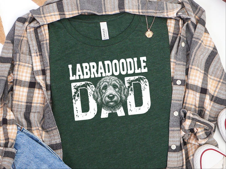 Labradoodle Dog Gift, Funny Labradoodle Dad Shirt, Personalized Pet Owner T-shirt, Vintage Dog Father Life Graphic Tee, Funny Dog Dad Shirt image 4