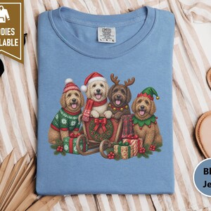 Christmas Labradoodle Shirt, Labradoodle Christmas Gift, Santa Dog Tee, Dog Mom Christmas Shirt, Holiday Pet Shirt, Labradoodle Lover Gift image 4