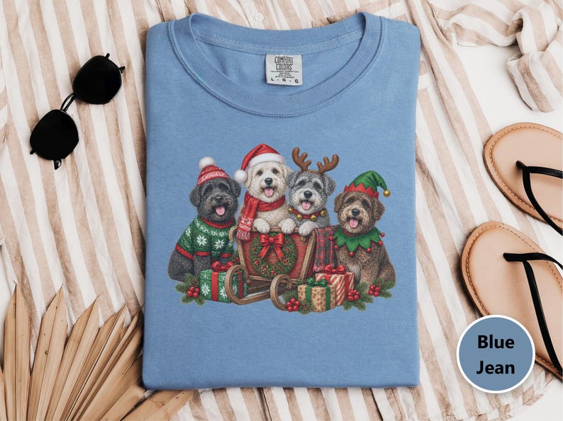 Schnoodle Christmas Shirt, Holiday Dog Lover Gift, Festive Puppy Sweatshirt, Christmas Dog Shirt image 1