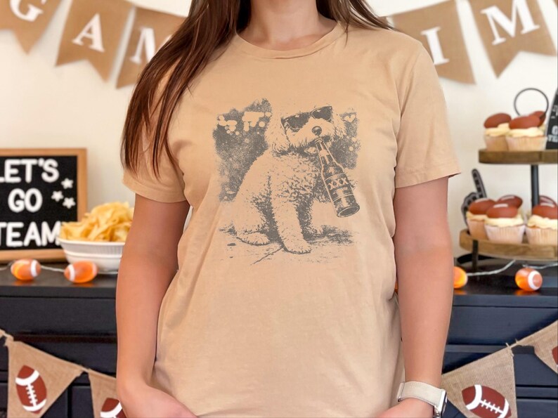 Geek Dog Shirt, "In Dog Beers" Maltipoo Tee, Funny Pet Graphic, Dog Owner Gift, Maltipoo Mom Shirt, Beer Lover Gift image 2