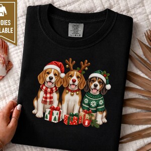 Christmas Beagle Shirt, Beagle Lover Gift, Holiday Dog Sweatshirt, Christmas Puppy Tee, Dog Mom Present image 6