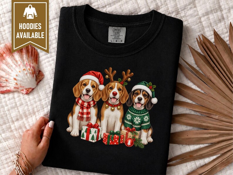 Christmas Beagle Shirt, Beagle Lover Gift, Holiday Dog Sweatshirt, Christmas Puppy Tee, Dog Mom Present image 6