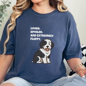 Comfort Colors Sheepadoodle Dog Tshirt | Loved, Spoiled, and Extremely Fluffy Sweatshirt | Sheepadoodle Enthusiast Crewneck, Pet Lover Gift image 5