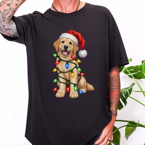Maglietta natalizia per cani, regalo di Natale per Labrador giallo, maglietta per amanti dei cani per le feste, felpa natalizia per Labrador immagine 3