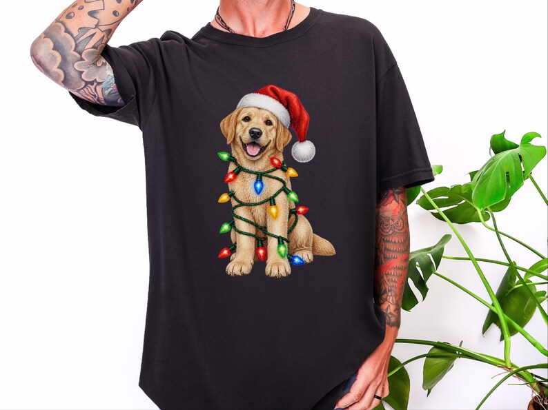 Maglietta natalizia per cani, regalo di Natale per Labrador giallo, maglietta per amanti dei cani per le feste, felpa natalizia per Labrador immagine 3