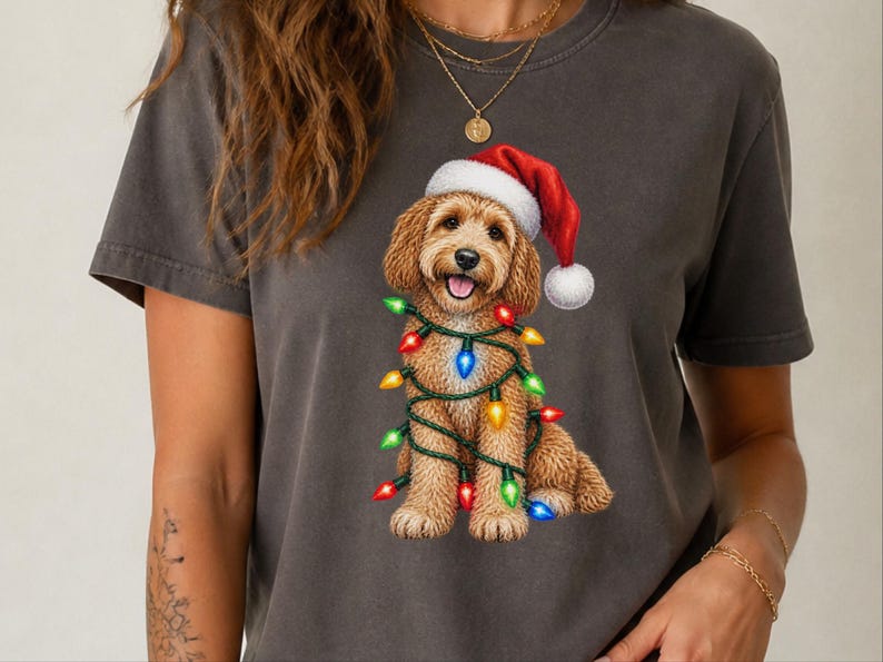 Christmas Cockapoo Shirt, Cockapoo Christmas Gift, Santa Paws Christmas, Holiday Dog Shirt, Cockapoo Dog Lover Gift image 6