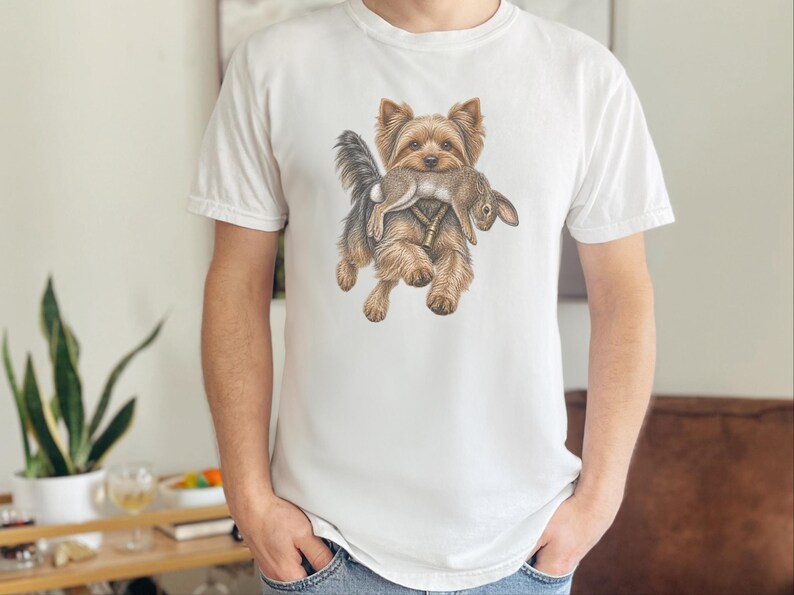 Yorkshire-Terrier-Shirt, Geschenk für Yorkshire-Terrier-Fans, Vintage-Hundemotiv, Jagdhund-Shirt, Arbeitshund-Shirt, Bootleg-Hunde-Shirt, Lustiges Yorkshire-Terrier-Geschenk Bild 6