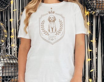 Cavapoo Mom Shirt, Doodle Dog Lover, Royal Crest Tee, Vintage Crown Laurel Emblem, Cavapoo Dog Mom, Dog Owner Gift