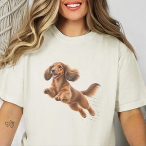 Camiseta de perro salchicha, regalo para papá de perro salchicha, camiseta de perro salchicha de pelo largo, camiseta para mamá de perro salchicha, regalo para amantes de los perros salchicha, camiseta divertida de perro salchicha imagen 3
